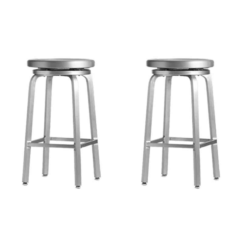 Contemporary Backless Metal Counter Stool with 4 Legs for Dining Room 2 Piece Set Counter Stool(26"H) Clearhalo 'Bar Furniture' 'Bar Stools' 'bar_stools' 'furn' 'furn_bar_stools' 'Furniture' 'Kitchen & Dining Furniture' 7838377