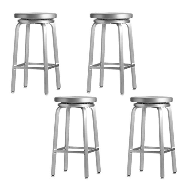 Contemporary Backless Metal Counter Stool with 4 Legs for Dining Room 4 Piece Set Counter Stool(26"H) Clearhalo 'Bar Furniture' 'Bar Stools' 'bar_stools' 'furn' 'furn_bar_stools' 'Furniture' 'Kitchen & Dining Furniture' 7838380