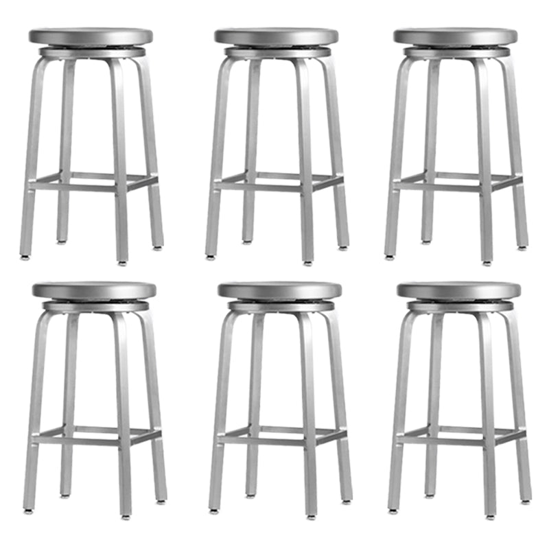Contemporary Backless Metal Counter Stool with 4 Legs for Dining Room 6 Piece Set Counter Stool(26"H) Clearhalo 'Bar Furniture' 'Bar Stools' 'bar_stools' 'furn' 'furn_bar_stools' 'Furniture' 'Kitchen & Dining Furniture' 7838381