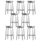 Contemporary Backless Metal Counter Stool with 4 Legs for Dining Room 8 Piece Set Counter Stool(26"H) Clearhalo 'Bar Furniture' 'Bar Stools' 'bar_stools' 'furn' 'furn_bar_stools' 'Furniture' 'Kitchen & Dining Furniture' 7838384