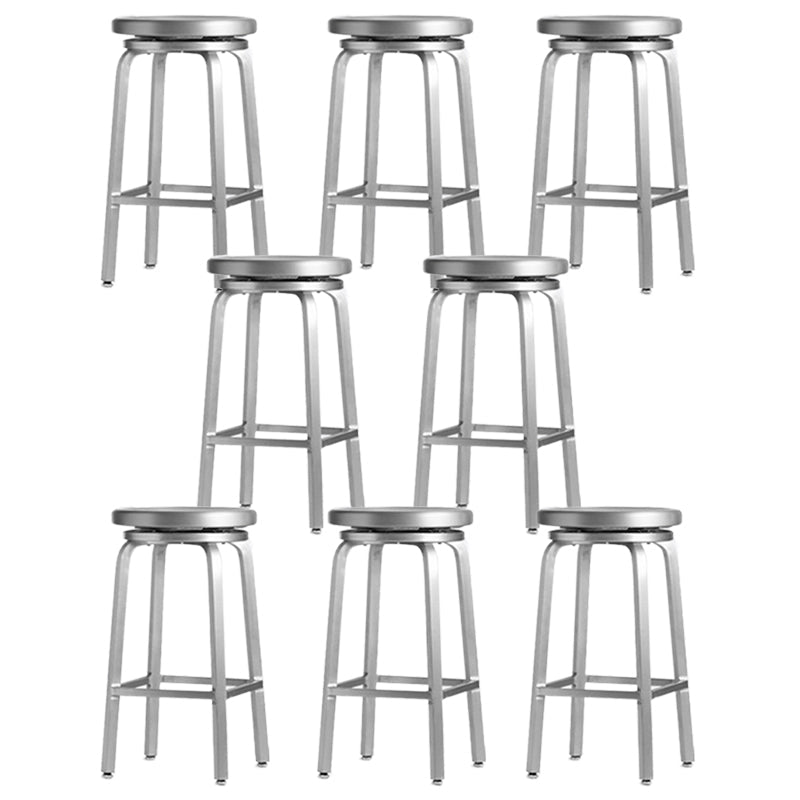 Contemporary Backless Metal Counter Stool with 4 Legs for Dining Room 8 Piece Set Counter Stool(26"H) Clearhalo 'Bar Furniture' 'Bar Stools' 'bar_stools' 'furn' 'furn_bar_stools' 'Furniture' 'Kitchen & Dining Furniture' 7838384