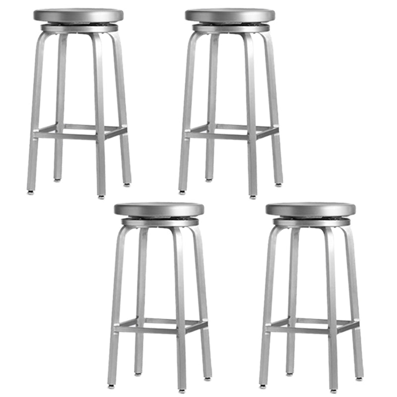 Contemporary Backless Metal Counter Stool with 4 Legs for Dining Room 4 Piece Set Bar Stool(30"H) Clearhalo 'Bar Furniture' 'Bar Stools' 'bar_stools' 'furn' 'furn_bar_stools' 'Furniture' 'Kitchen & Dining Furniture' 7838387