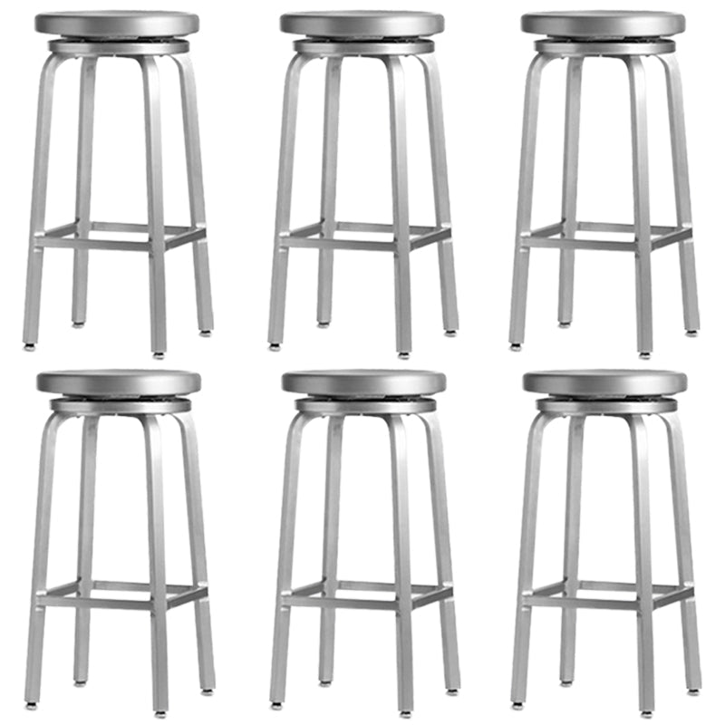 Contemporary Backless Metal Counter Stool with 4 Legs for Dining Room 6 Piece Set Bar Stool(30"H) Clearhalo 'Bar Furniture' 'Bar Stools' 'bar_stools' 'furn' 'furn_bar_stools' 'Furniture' 'Kitchen & Dining Furniture' 7838388