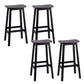 Contemporary Ash Wood Contoured Seat Indoor Armless Bar Stools