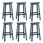 Contemporary Ash Wood Contoured Seat Indoor Armless Bar Stools