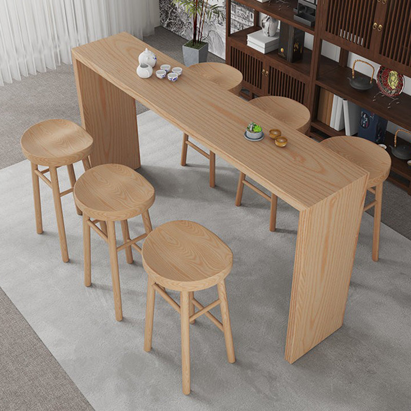 Natuurlijk dennenhoutbistro -tafel met dubbele voetstuk voor thuis