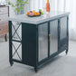 Carrello rettangolare per l'isola della cucina contemporanea con base di metallo nero