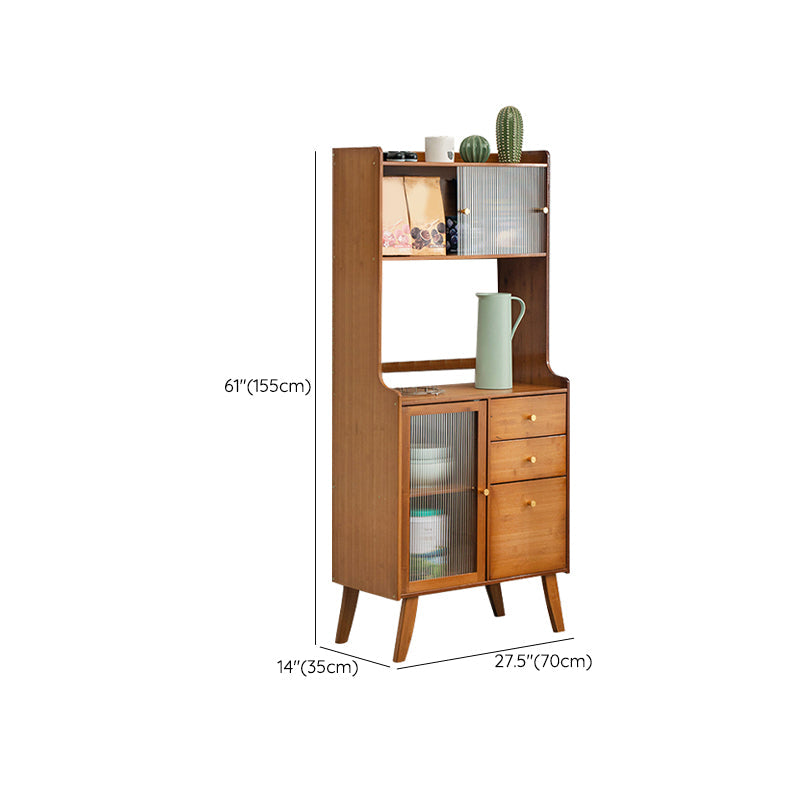 Modern Style Open Storage Buffet Stand Buffet Buffet Buffet de madera de ingeniería marrón