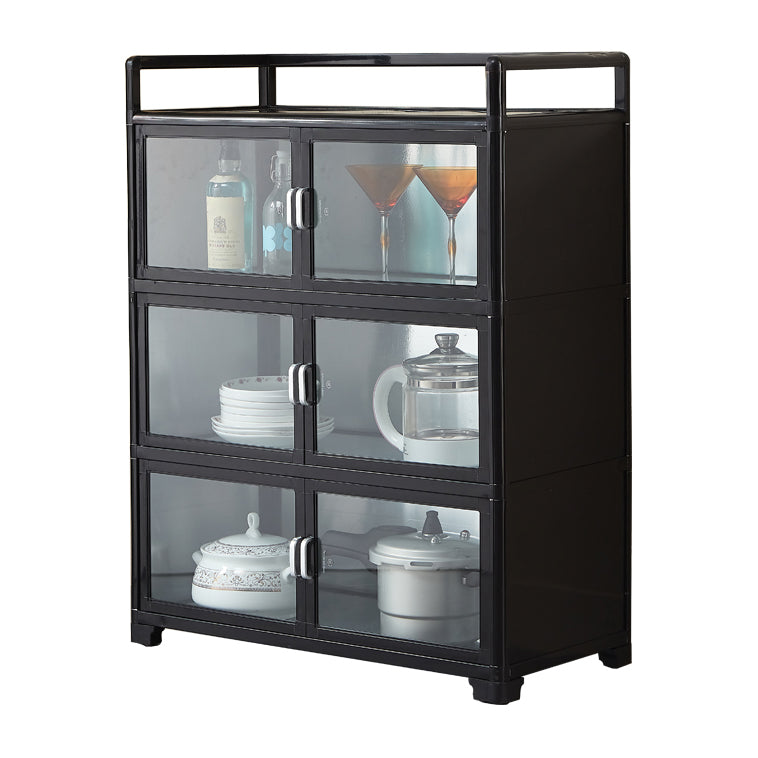 Puertas de vidrio de lado de metal de black metal contemporáneo para sala de estar para sala de estar