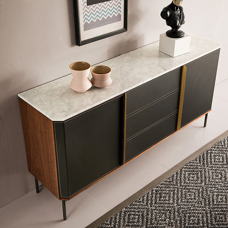 Glam Sideboard Wood Server Gabinet con spazio per la sala da pranzo