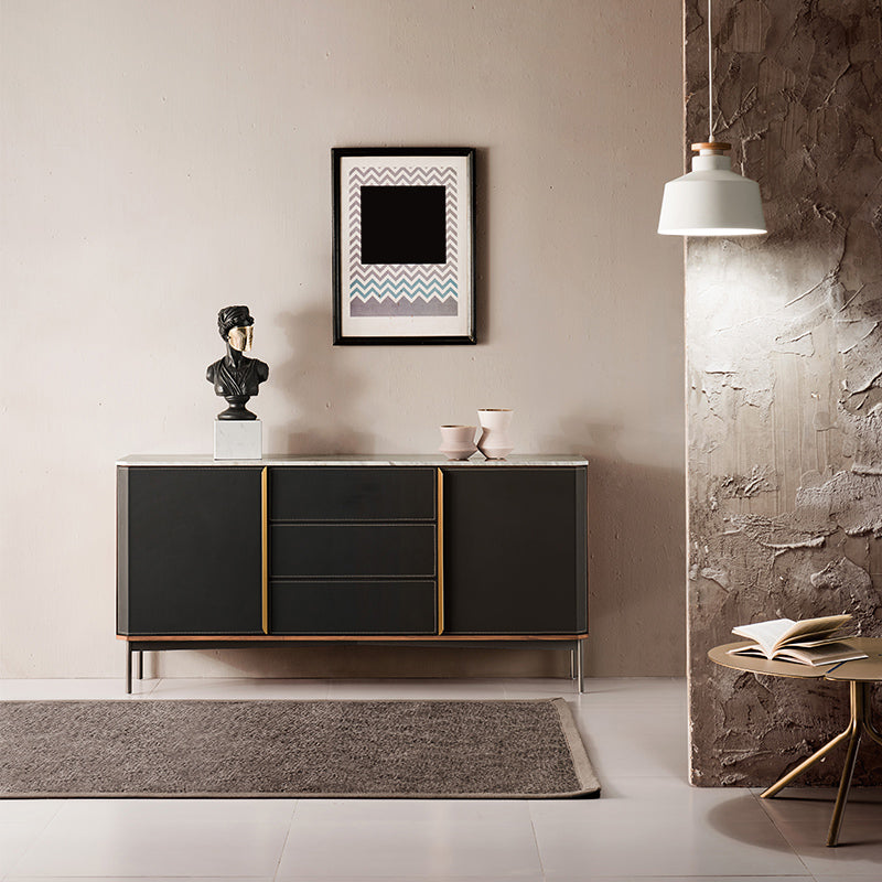 Glam Sideboard Wood Server Gabinet con spazio per la sala da pranzo