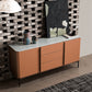 Glam Sideboard Wood Server Gabinet con spazio per la sala da pranzo