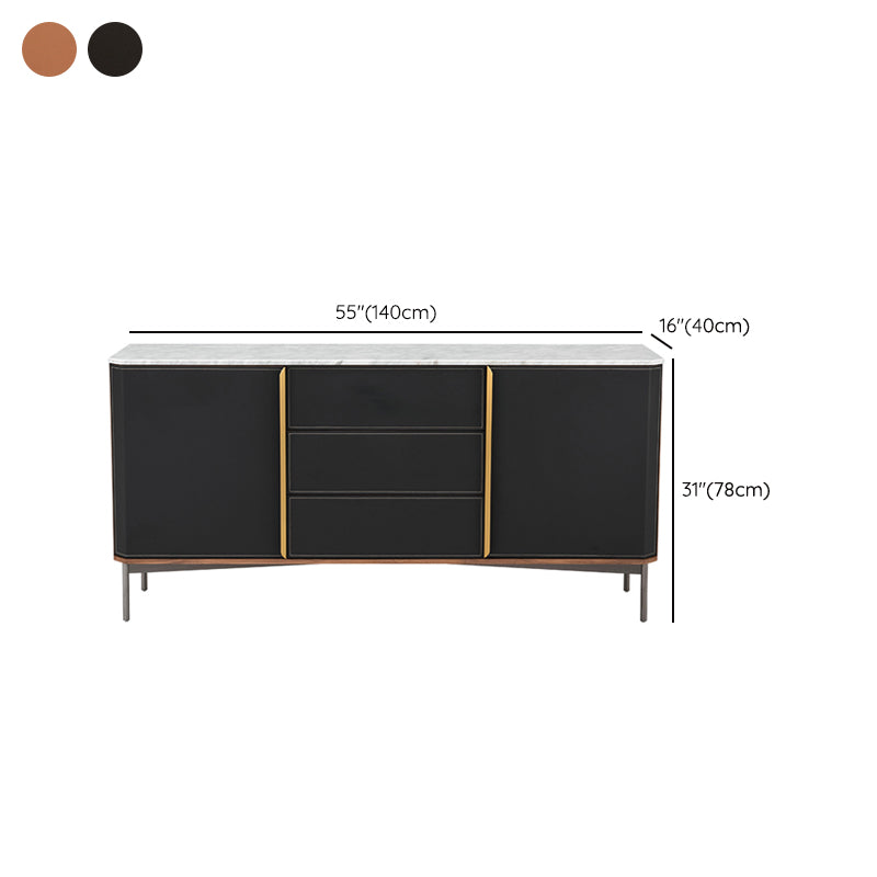 Glam Sideboard Wood Server Gabinet con spazio per la sala da pranzo