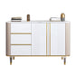 Glam Style Stone Buffet Stand Engineered Wood Buffet Sideboard with 3-Drawer White Clearhalo 'buffet_sideboard' 'Buffets & Sideboards' 'furn' 'furn_buffet_sideboard' 'Furniture' 'Kitchen & Dining Furniture' 7839012