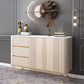 Glam Style Stone Buffet Stand Engineered Wood Buffet Sideboard with 3-Drawer Clearhalo 'buffet_sideboard' 'Buffets & Sideboards' 'furn' 'furn_buffet_sideboard' 'Furniture' 'Kitchen & Dining Furniture' 7839014