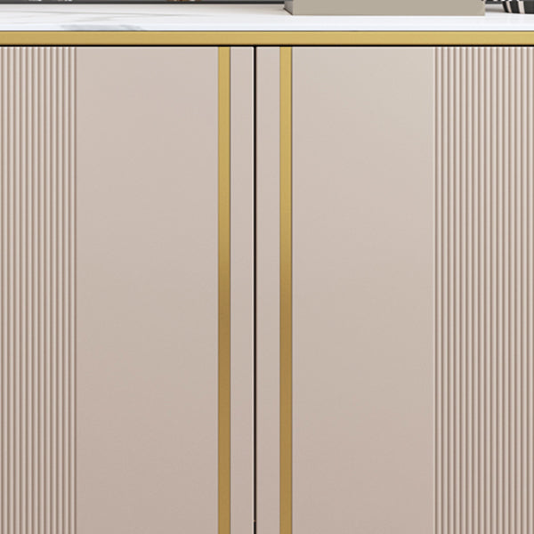 Glam Style Stone Buffet Stand Engineered Wood Buffet Sideboard with 3-Drawer Clearhalo 'buffet_sideboard' 'Buffets & Sideboards' 'furn' 'furn_buffet_sideboard' 'Furniture' 'Kitchen & Dining Furniture' 7839021