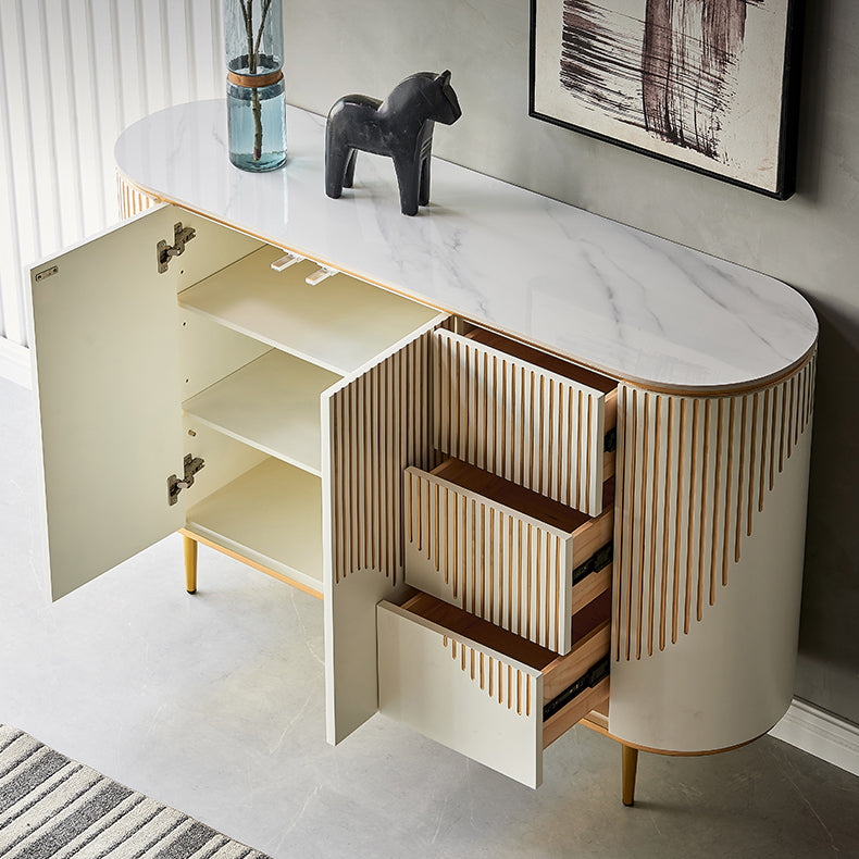 Estantería ajustable aparador blanco gabinete diseñada de madera credenza