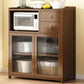 Tabla de almacenamiento abierta de mesa de buffet marrón contemporáneo con 2-drawer
