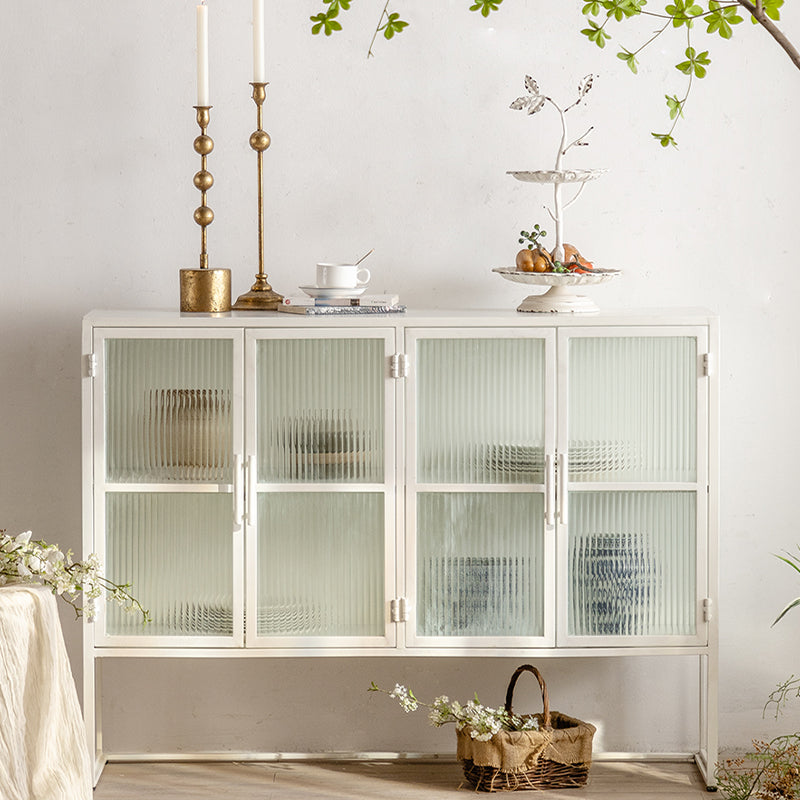 Porte di vetro tavolo da buffet metallico contemporaneo per soggiorno