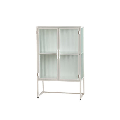 Porte di vetro tavolo da buffet metallico contemporaneo per soggiorno