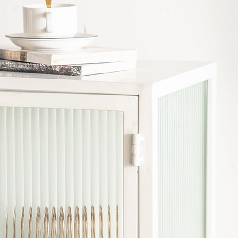 Porte di vetro tavolo da buffet metallico contemporaneo per soggiorno