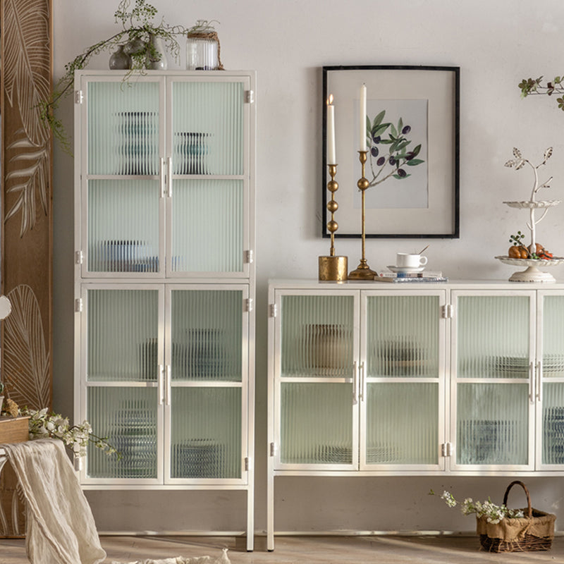 Porte di vetro tavolo da buffet metallico contemporaneo per soggiorno