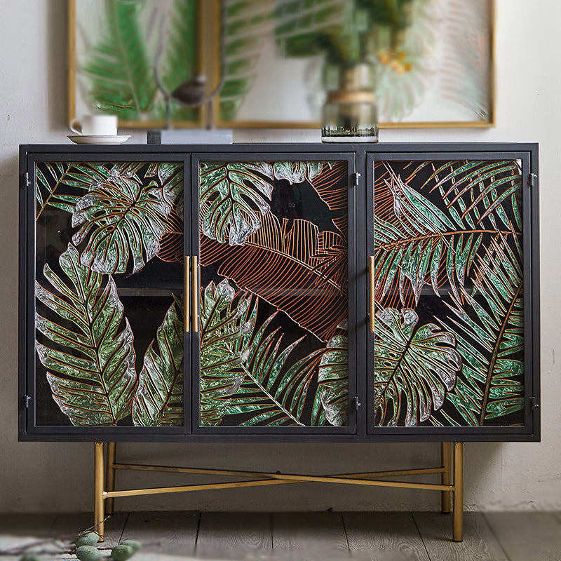 Tradizionale mobile in legno in porcellana in vetro con porte con porte