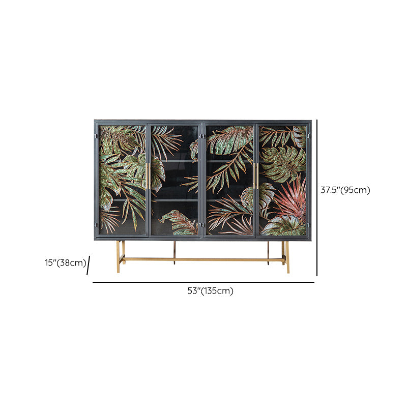 Tradizionale mobile in legno in porcellana in vetro con porte con porte