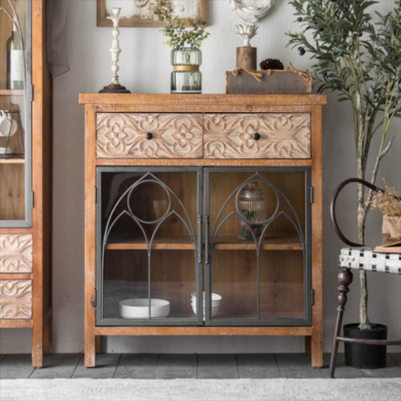 Solid Wood Curio Cabinet Traditional Glass Doors Display Stand Clearhalo 'Display & China Cabinets' 'display_china_cabinets' 'furn' 'furn_display_china_cabinets' 'Furniture' 'Kitchen & Dining Furniture' 7839142