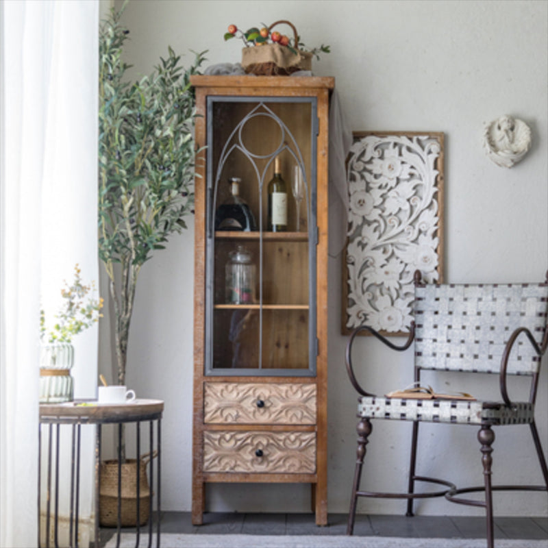 Solid Wood Curio Cabinet Traditional Glass Doors Display Stand Clearhalo 'Display & China Cabinets' 'display_china_cabinets' 'furn' 'furn_display_china_cabinets' 'Furniture' 'Kitchen & Dining Furniture' 7839143