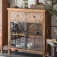 Solid Wood Curio Cabinet Traditional Glass Doors Display Stand 37"L x 14"W x 41"H Clearhalo 'Display & China Cabinets' 'display_china_cabinets' 'furn' 'furn_display_china_cabinets' 'Furniture' 'Kitchen & Dining Furniture' 7839145