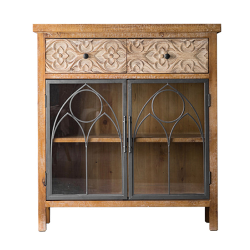 Solid Wood Curio Cabinet Traditional Glass Doors Display Stand Clearhalo 'Display & China Cabinets' 'display_china_cabinets' 'furn' 'furn_display_china_cabinets' 'Furniture' 'Kitchen & Dining Furniture' 7839148