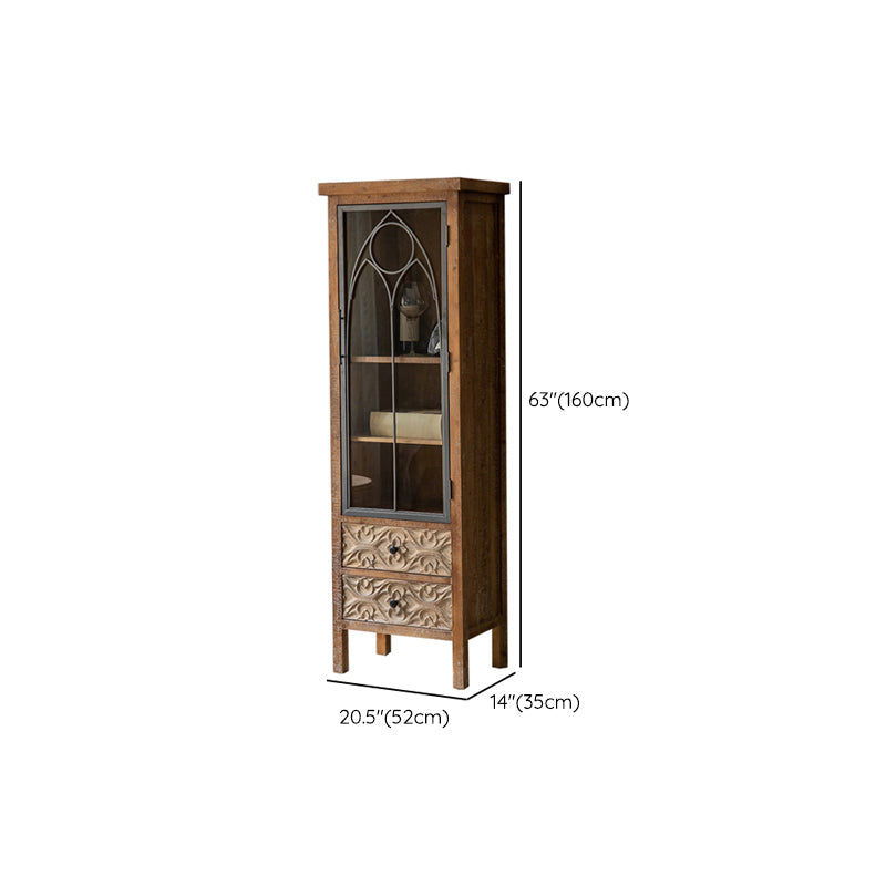Solid Wood Curio Cabinet Traditional Glass Doors Display Stand Clearhalo 'Display & China Cabinets' 'display_china_cabinets' 'furn' 'furn_display_china_cabinets' 'Furniture' 'Kitchen & Dining Furniture' 7839160