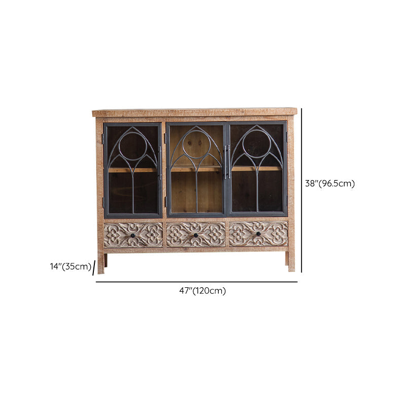Solid Wood Curio Cabinet Traditional Glass Doors Display Stand Clearhalo 'Display & China Cabinets' 'display_china_cabinets' 'furn' 'furn_display_china_cabinets' 'Furniture' 'Kitchen & Dining Furniture' 7839162