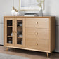 Glam Display Stand Display Stand Faux wood Curio Cabinet with Drawers