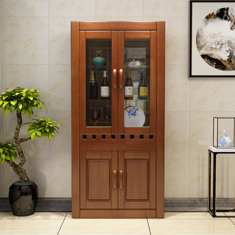 Mid-Century Modern Floor Solid Wood Wine Bottle & Glass Rack Clearhalo 'furn' 'furn_wine_racks' 'Furniture' 'Kitchen & Dining Furniture' 'Wine Racks' 'wine_racks' 7839202