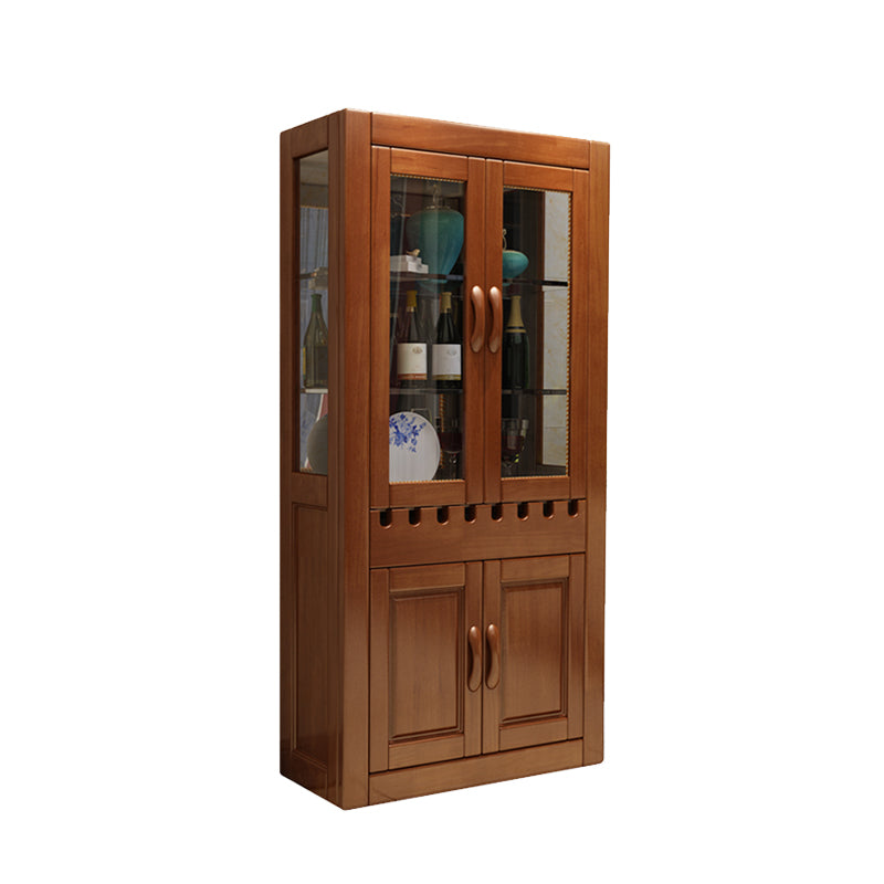 Mid-Century Modern Floor Solid Wood Wine Bottle & Glass Rack Clearhalo 'furn' 'furn_wine_racks' 'Furniture' 'Kitchen & Dining Furniture' 'Wine Racks' 'wine_racks' 7839208