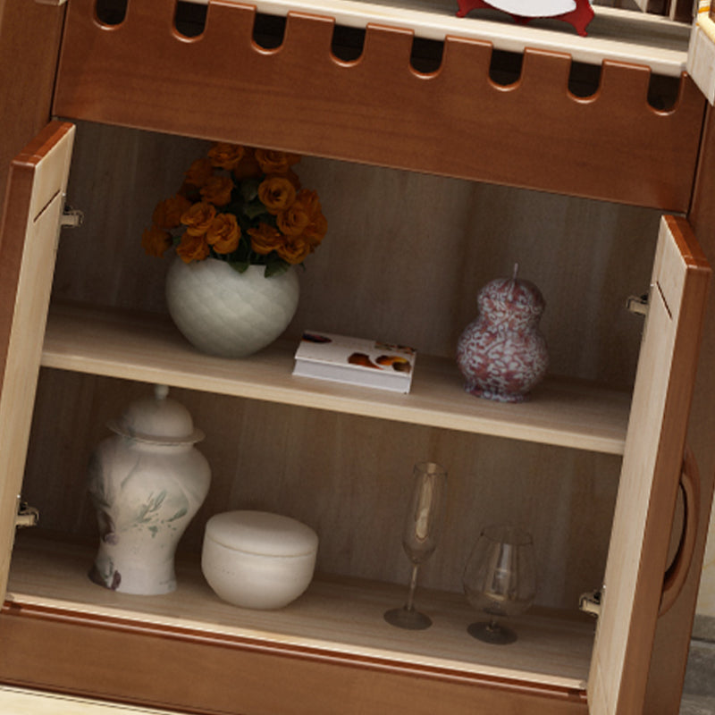 Mid-Century Modern Floor Solid Wood Wine Bottle & Glass Rack Clearhalo 'furn' 'furn_wine_racks' 'Furniture' 'Kitchen & Dining Furniture' 'Wine Racks' 'wine_racks' 7839210