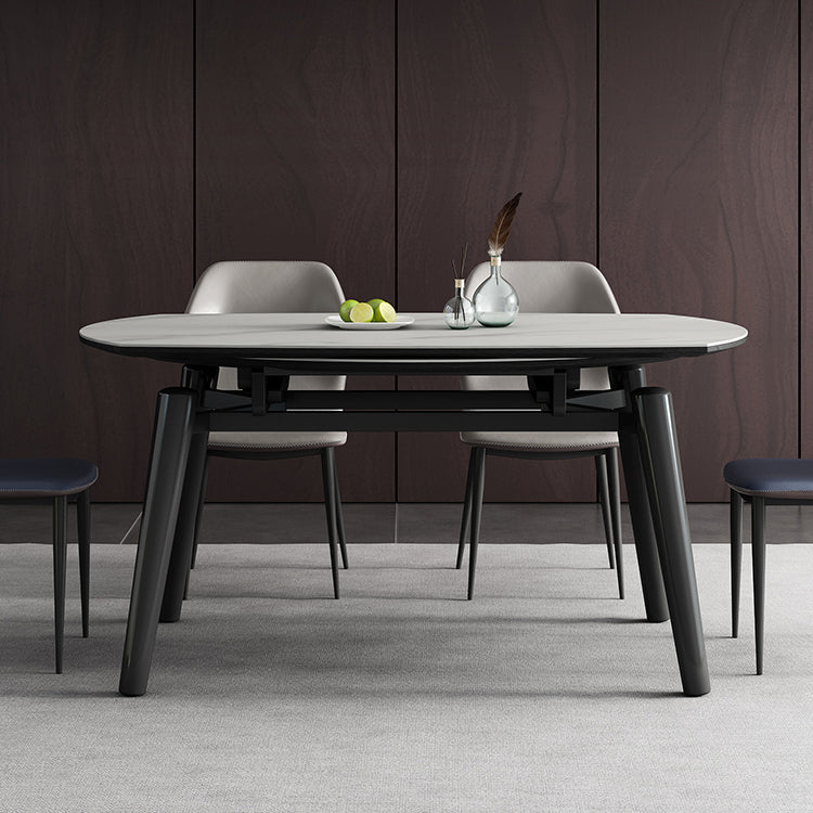 5/7 PCs set da pranzo con tavolo da pranzo pieghevole e sedie in finta pelle