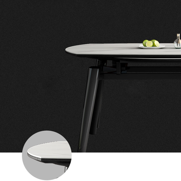 5/7 PCs set da pranzo con tavolo da pranzo pieghevole e sedie in finta pelle