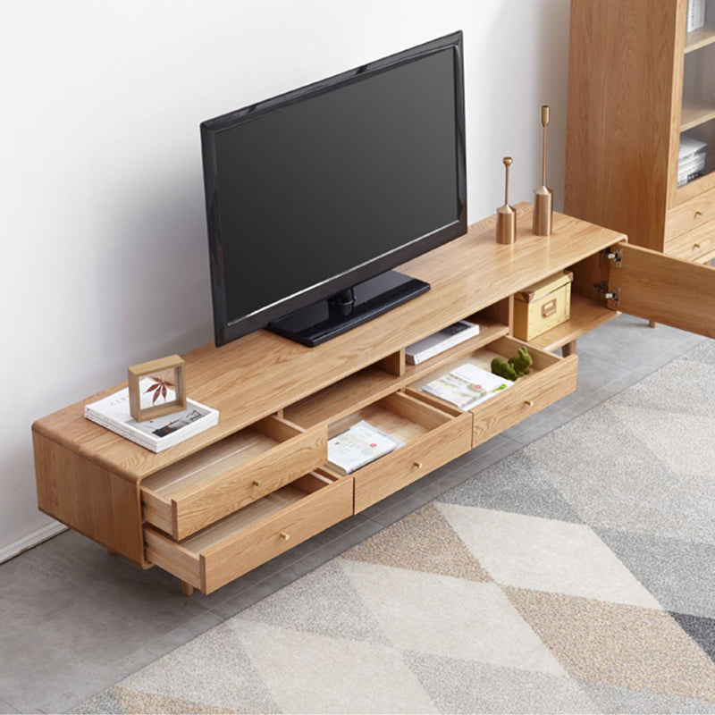Mitte des Jahrhunderts moderne TV -Standkonsole mit Holzbeinen für Wohnzimmer