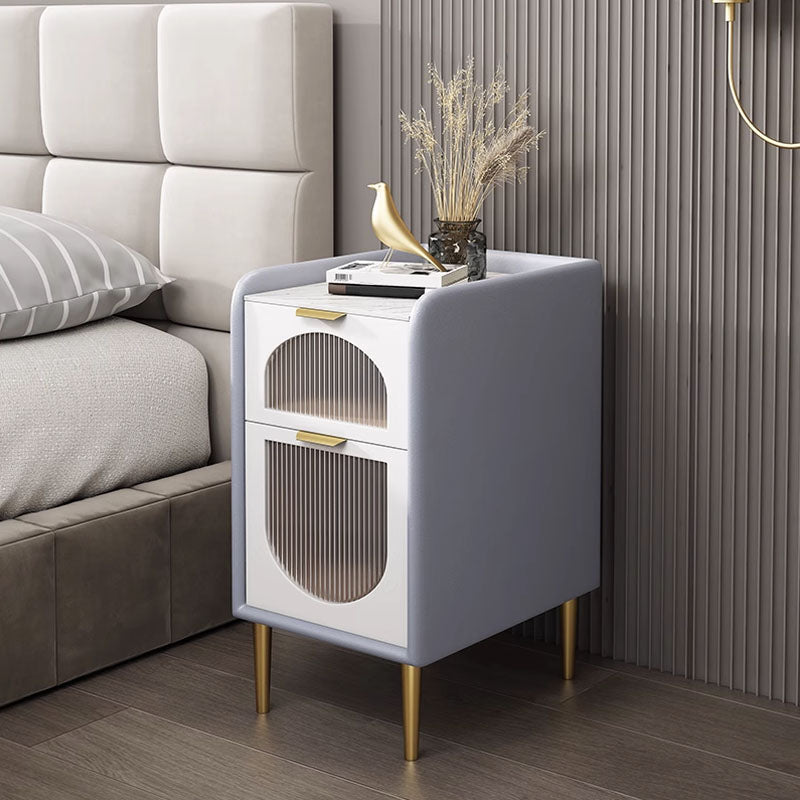 Mitte des Jahrhunderts moderner Stein am Nachtteil und 2 Schubladen für Schlafzimmer