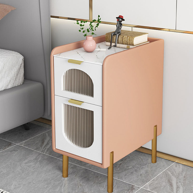 Mitte des Jahrhunderts moderner Stein am Nachtteil und 2 Schubladen für Schlafzimmer