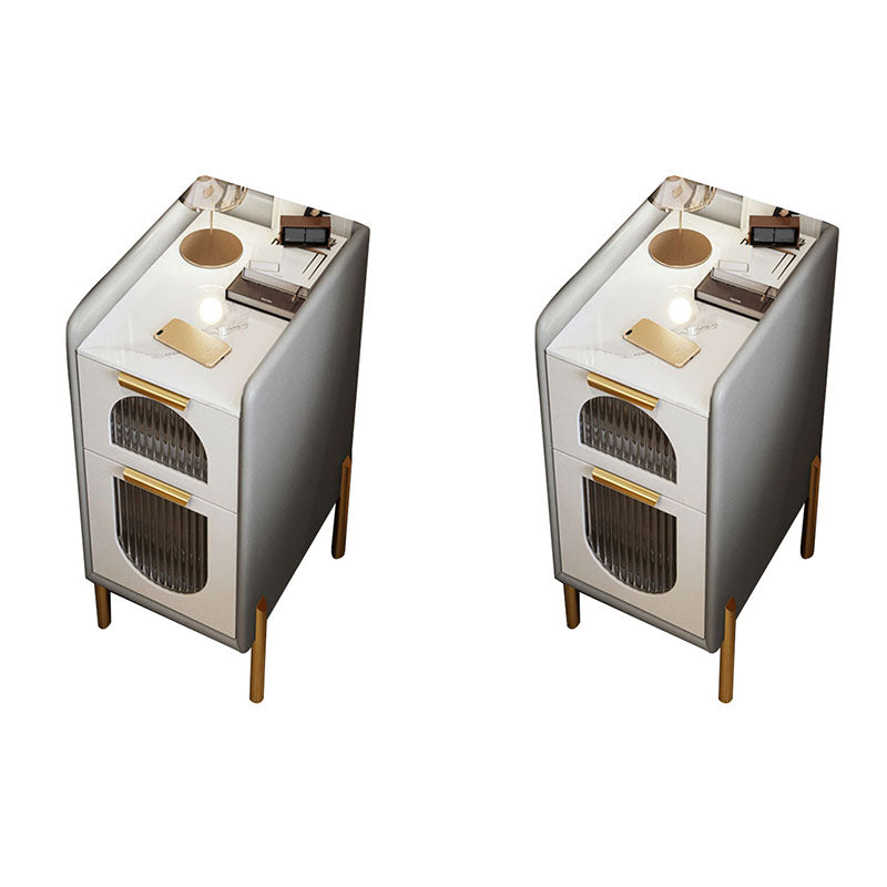 Mitte des Jahrhunderts moderner Stein am Nachtteil und 2 Schubladen für Schlafzimmer