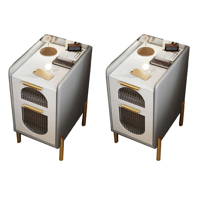 Mitte des Jahrhunderts moderner Stein am Nachtteil und 2 Schubladen für Schlafzimmer