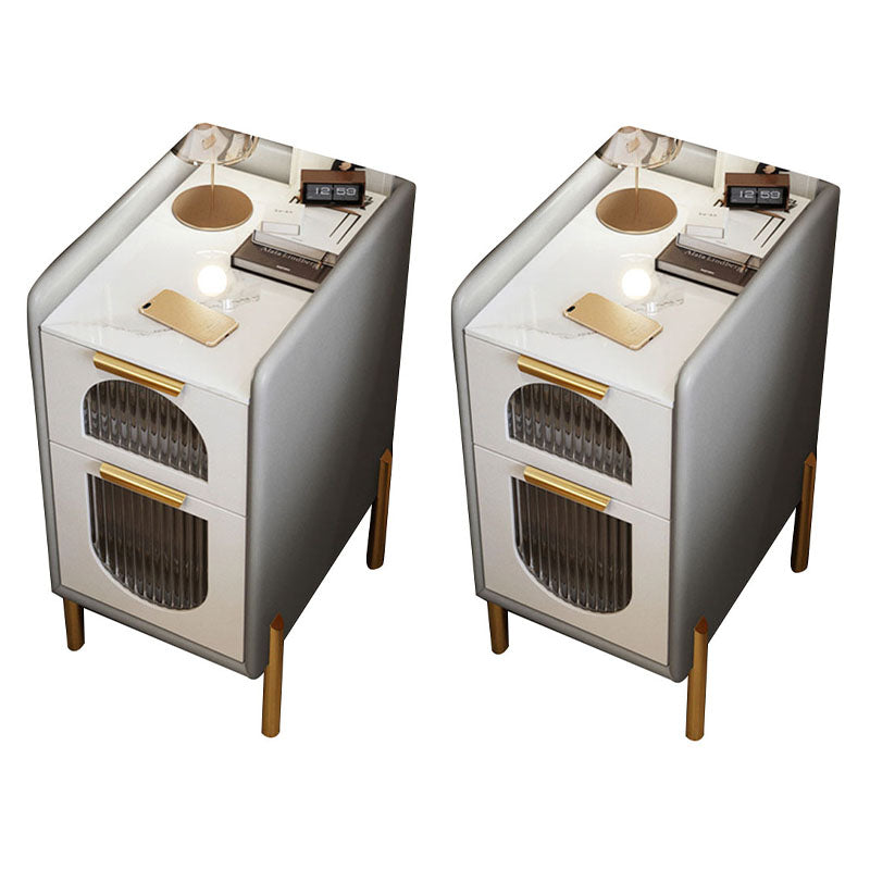 Mitte des Jahrhunderts moderner Stein am Nachtteil und 2 Schubladen für Schlafzimmer