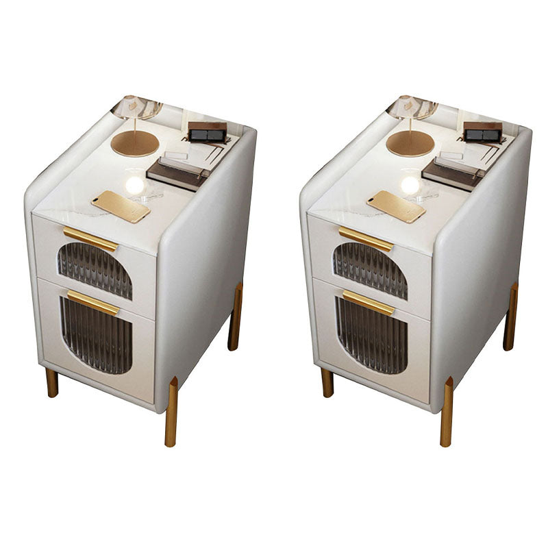 Mitte des Jahrhunderts moderner Stein am Nachtteil und 2 Schubladen für Schlafzimmer