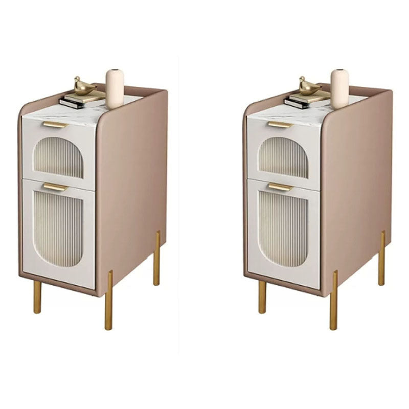 Mitte des Jahrhunderts moderner Stein am Nachtteil und 2 Schubladen für Schlafzimmer