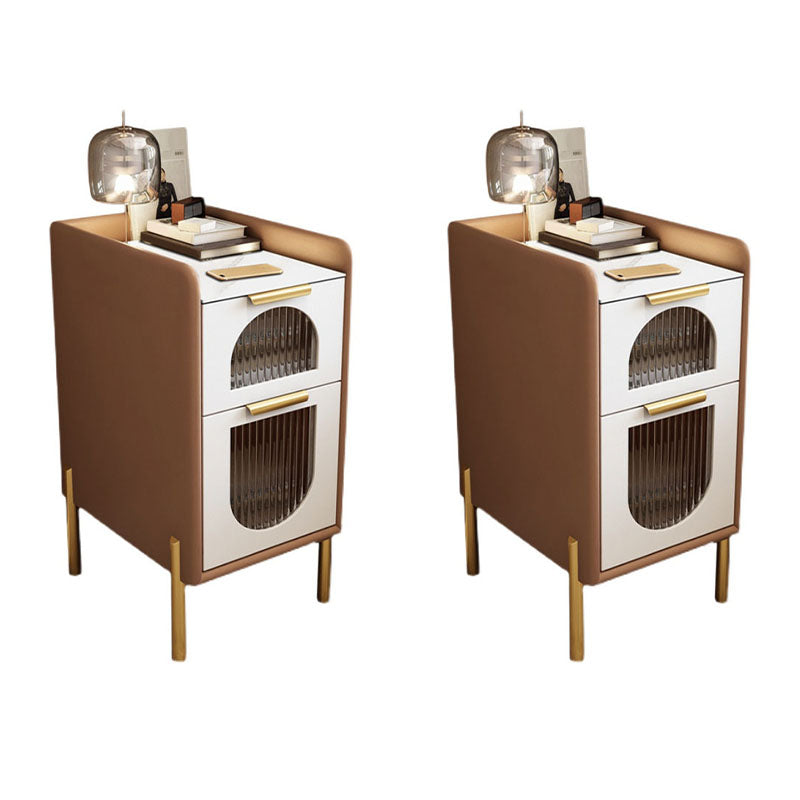 Mitte des Jahrhunderts moderner Stein am Nachtteil und 2 Schubladen für Schlafzimmer