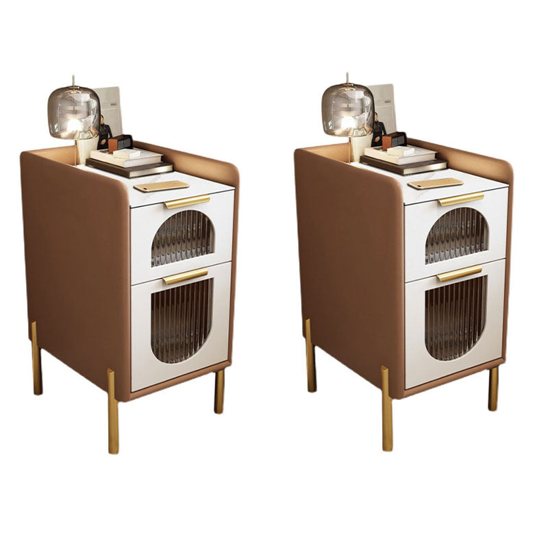 Mitte des Jahrhunderts moderner Stein am Nachtteil und 2 Schubladen für Schlafzimmer